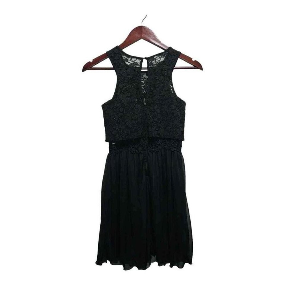 Sexy black dress w/sequins & Lace sleeveless by IN. San Francisco is Sz 3 - Picture 3 of 5
